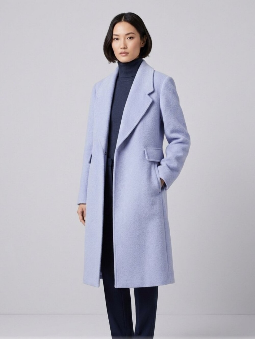 Karl Lagerfeld single breasted wool blend coat Sz M